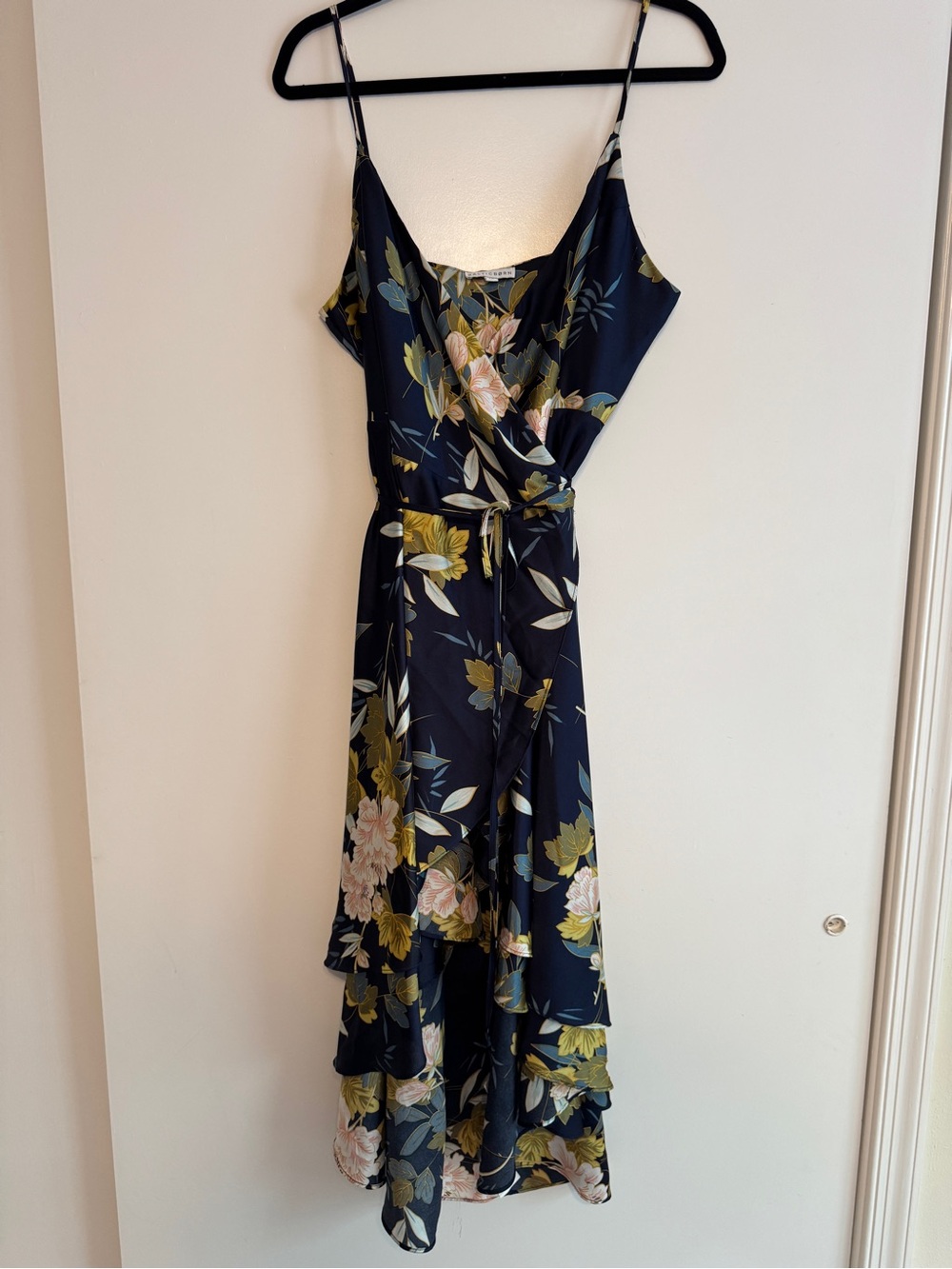 Baltic Born Navy Floral High-Low Wrap Dress